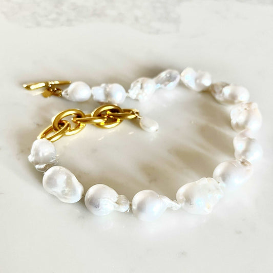 Ona Chan Jewelry - Willa necklace full strand of Baroque freshwater aaa pearls