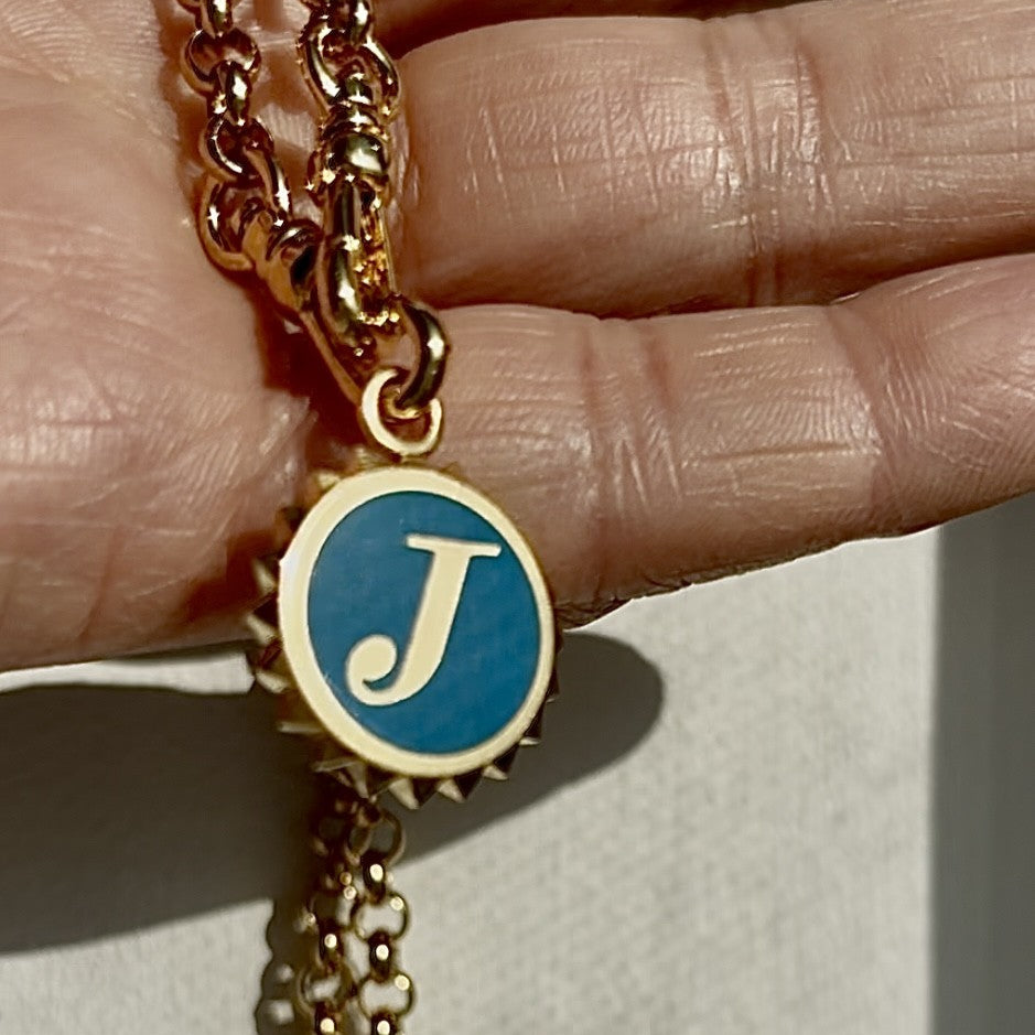 Ona Chan Jewelry Darcy Silver Initial Charm Gold Plate