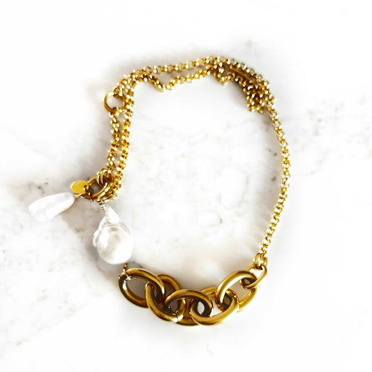 Ona Chan Jewelry OC Links with Baroque Freshwater Pearl