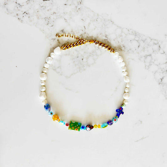 ona Chan Jewelry Candy Pearls - Millefiori murano beads - block color