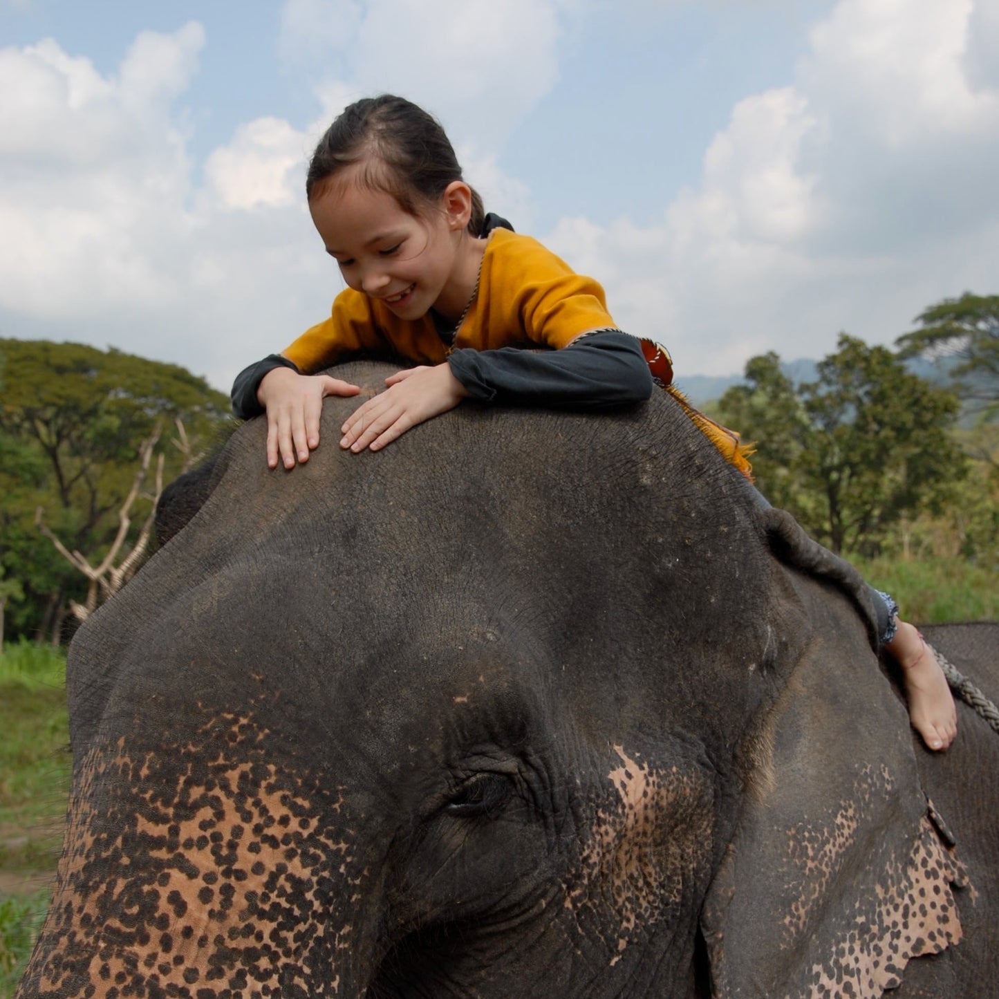 Ona Chan Jewelry - Claire on an elephant in chiang mai thailand