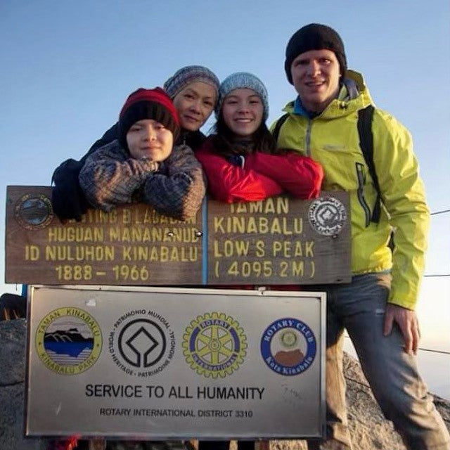 Ona Chan Jewelry on top of Mount Kinabalu with family