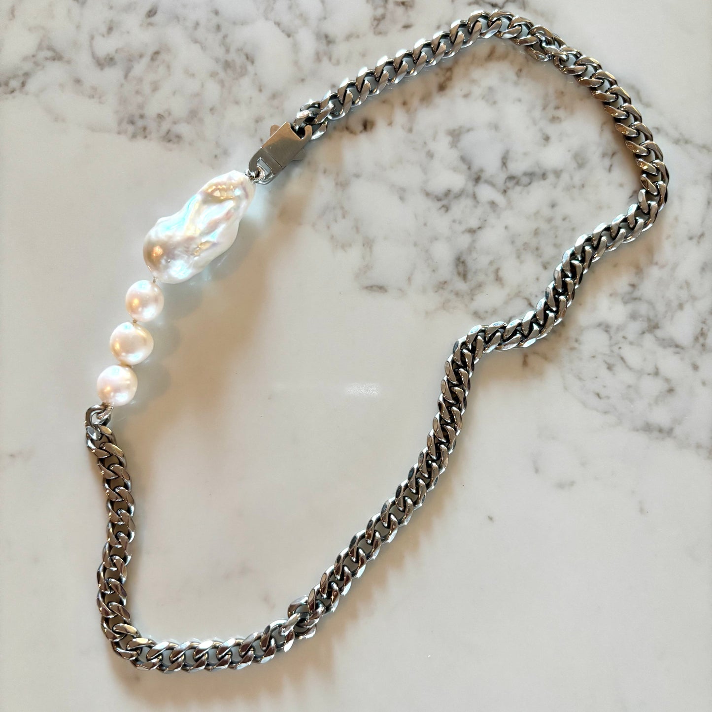 Reagan Chains with Freshwater Baroque Pearls