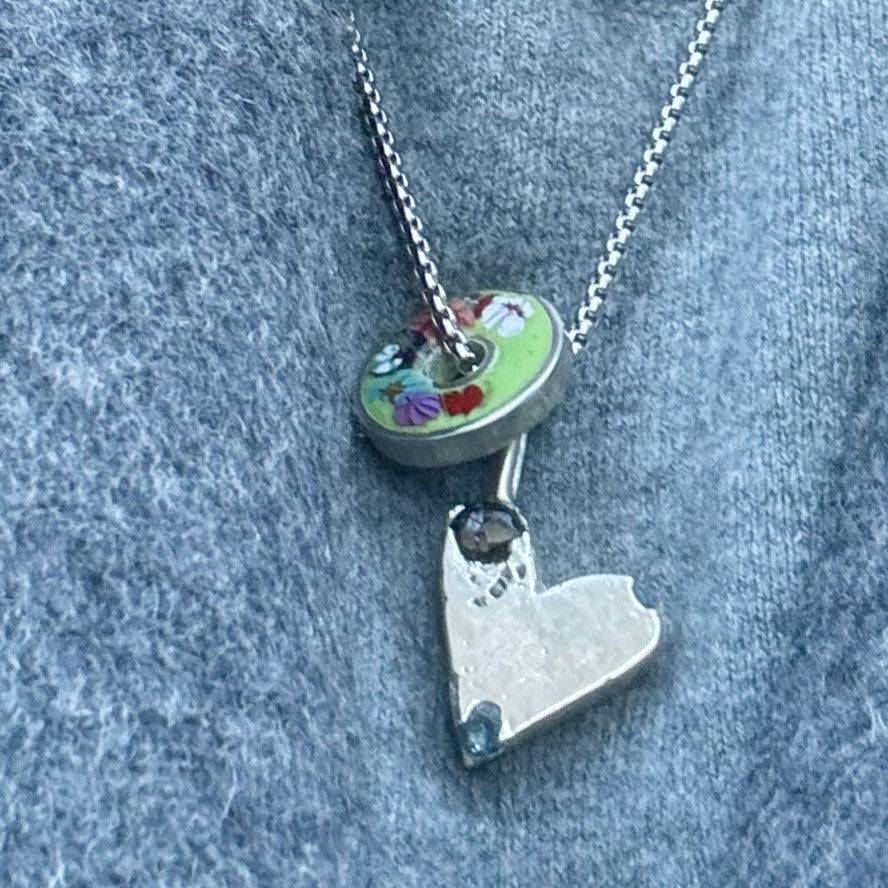 Sand cast Pendants | Recycle Silver with Sapphires