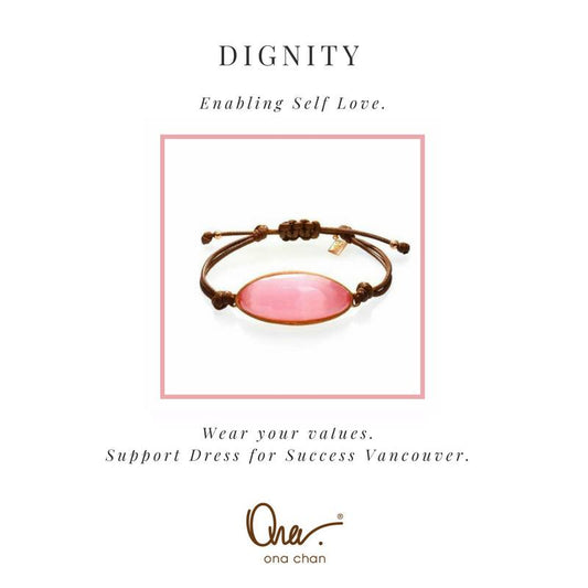 Dignity Pink Cat's Eye Resin Values Bracelet