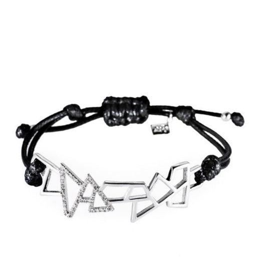 Lattice Jagged Corded Bracelet with Sapphires