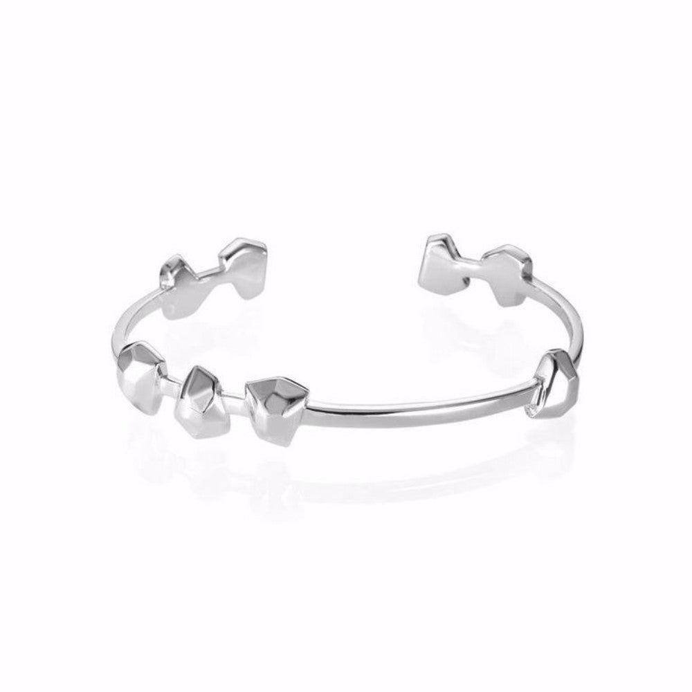 Lattice Boyfriend Cuff Rhodium
