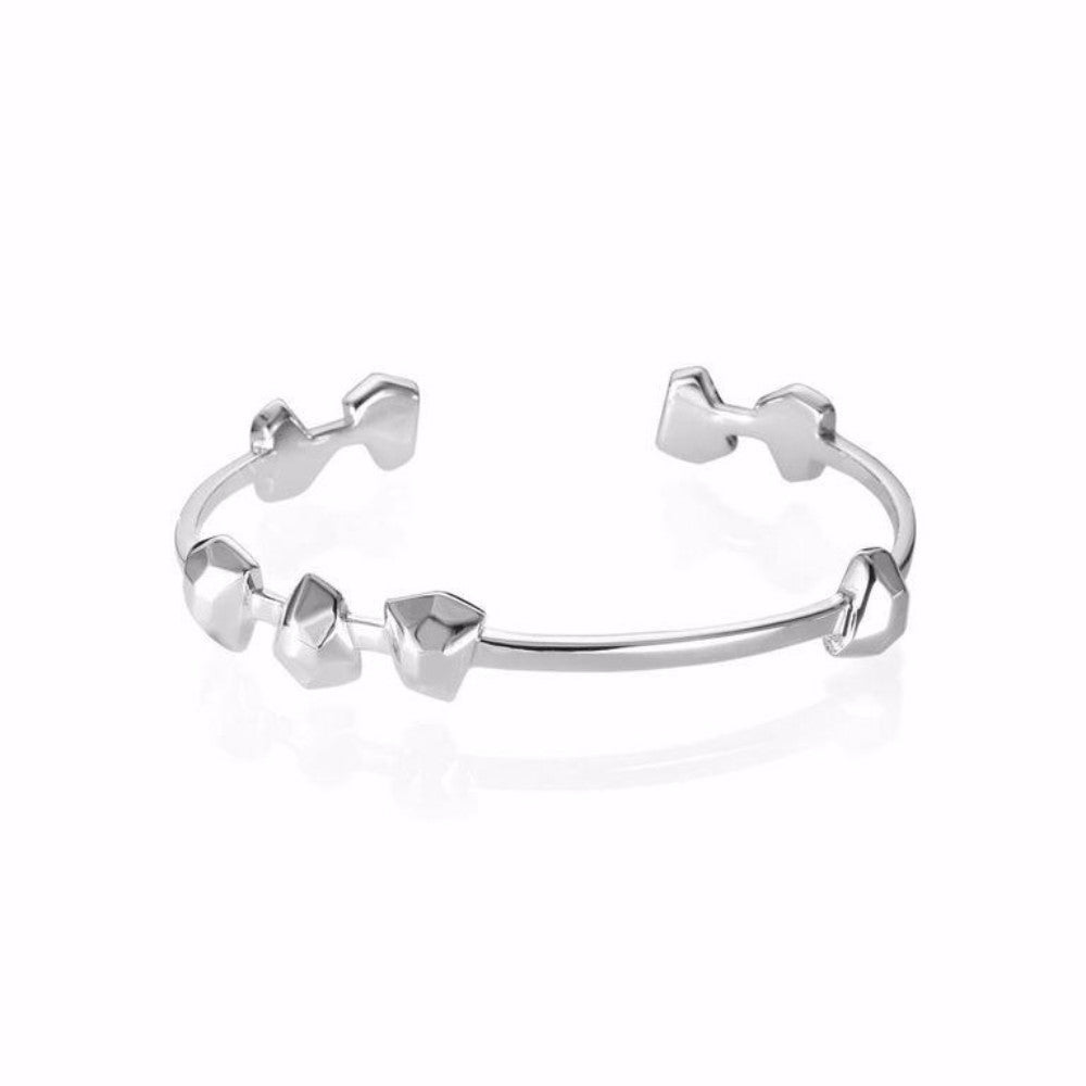 Lattice Boyfriend Cuff Rhodium 