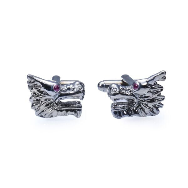 Cufflink - Dragon Cufflinks With Red Rubies