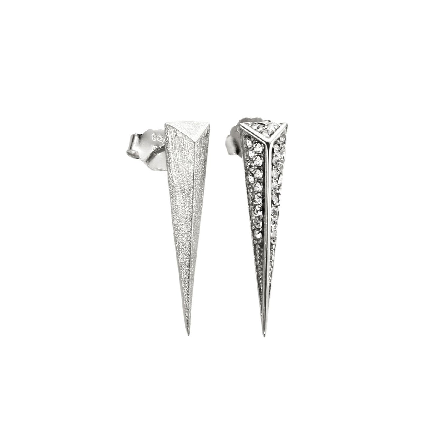 Mantra Dagger Drop Earrings, rhodium, Swarovski crystals