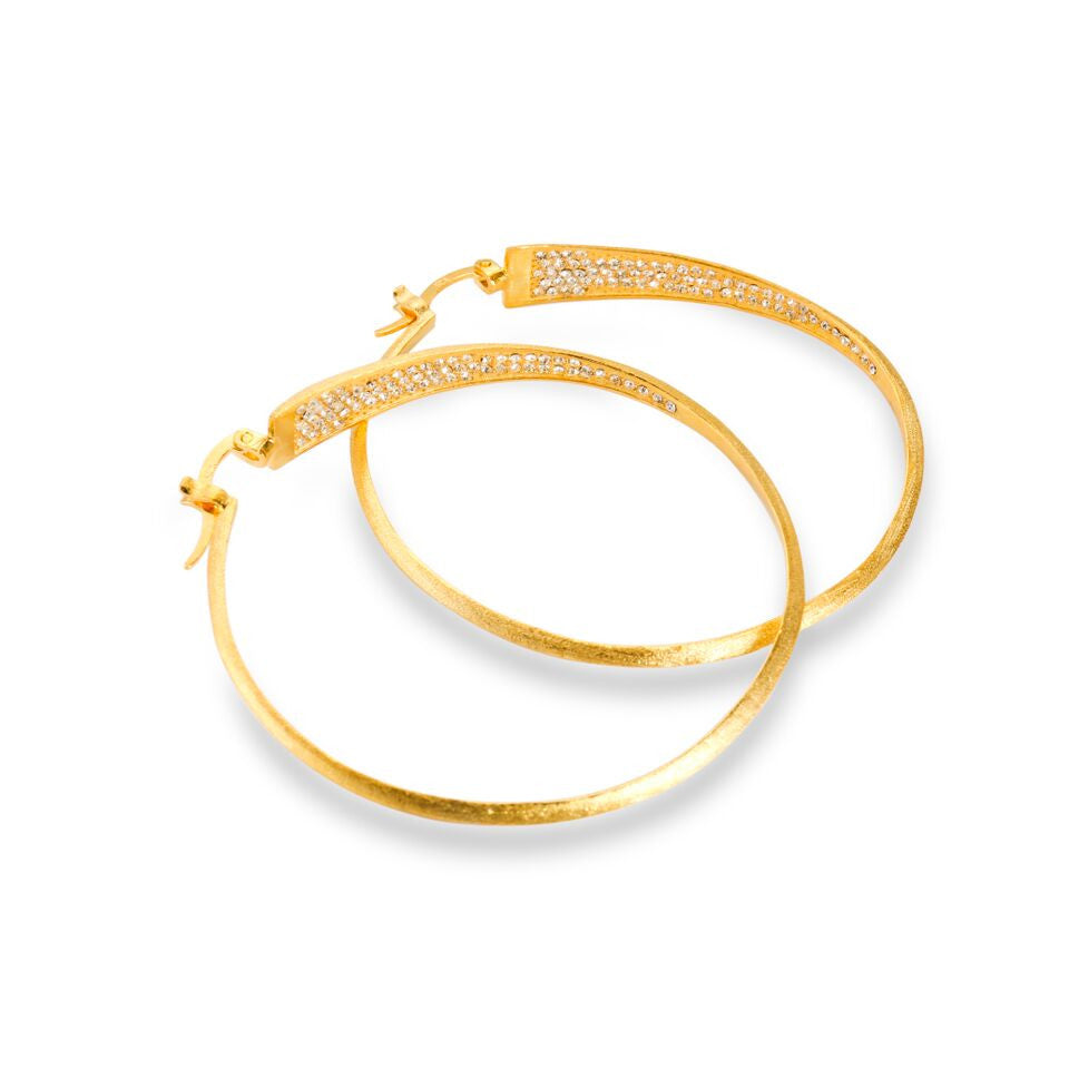 Mantra Dagger Hoops with Swarovski Crystals - gold