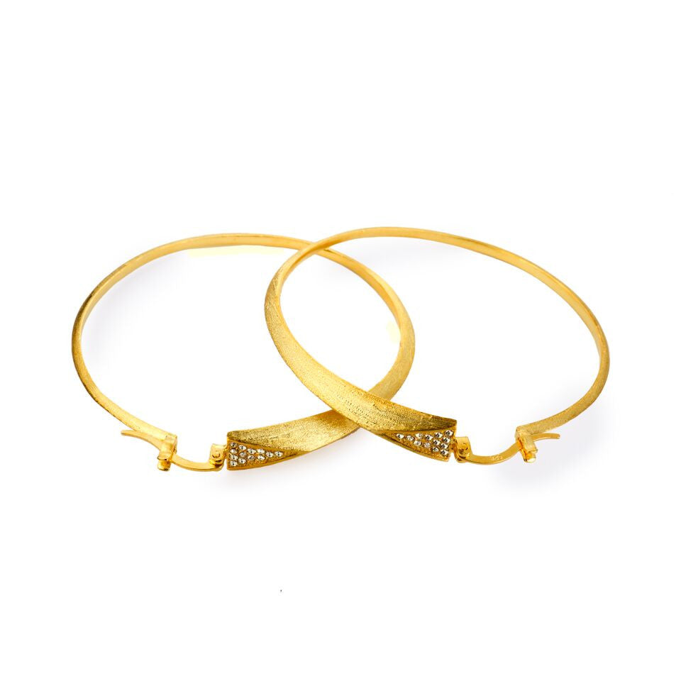 Mantra Dagger Hoops with Swarovski Crystals - gold