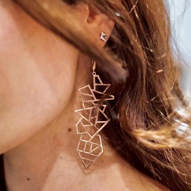 Earrings - Lattice Long Multi Lattice Drop Earring