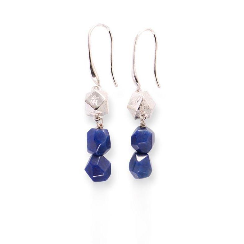 Earrings - Mantra Cube Drop Earrings With Natural Stones