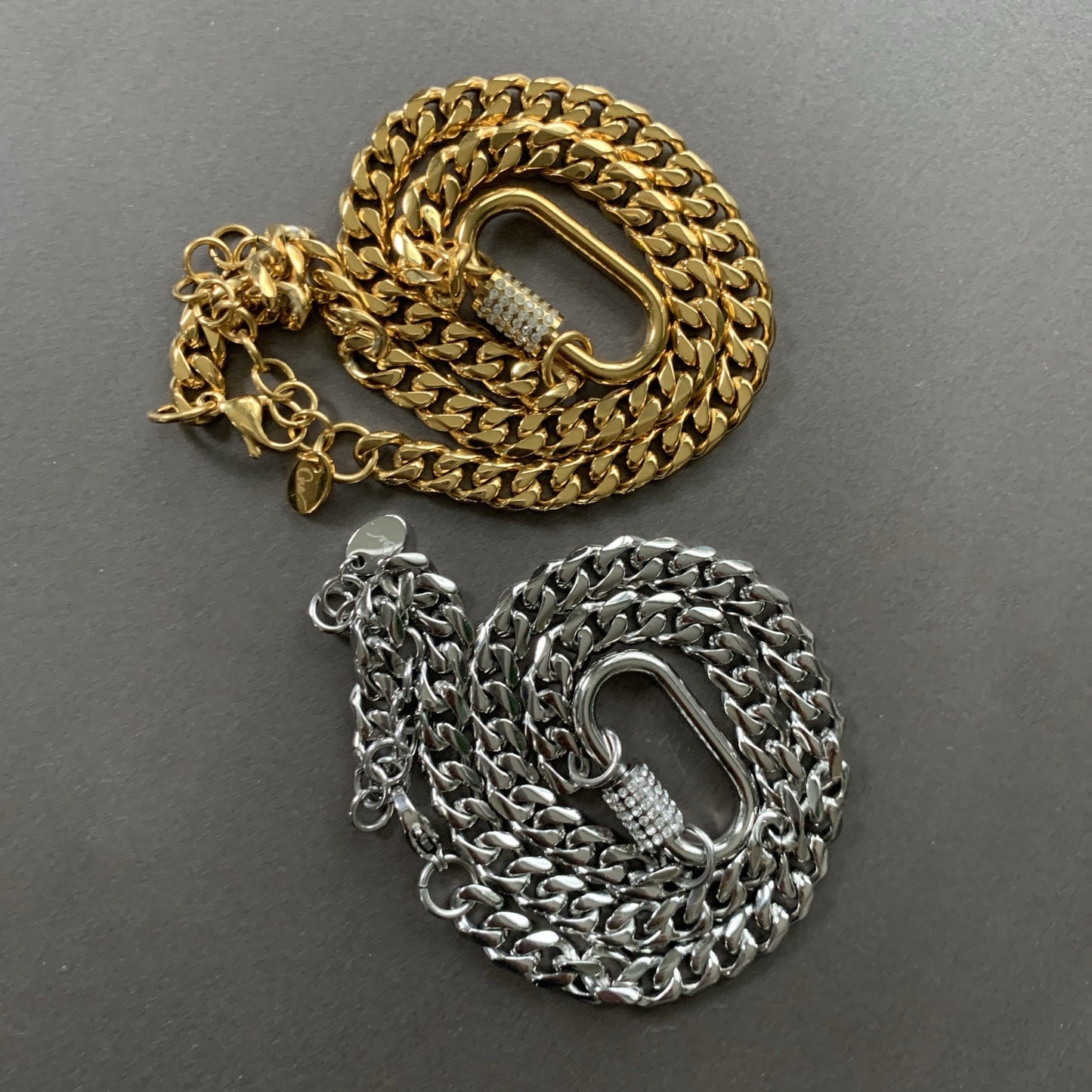 Necklace - Cuban Carabiner Steel Necklace | Cuban Chain Link Chains