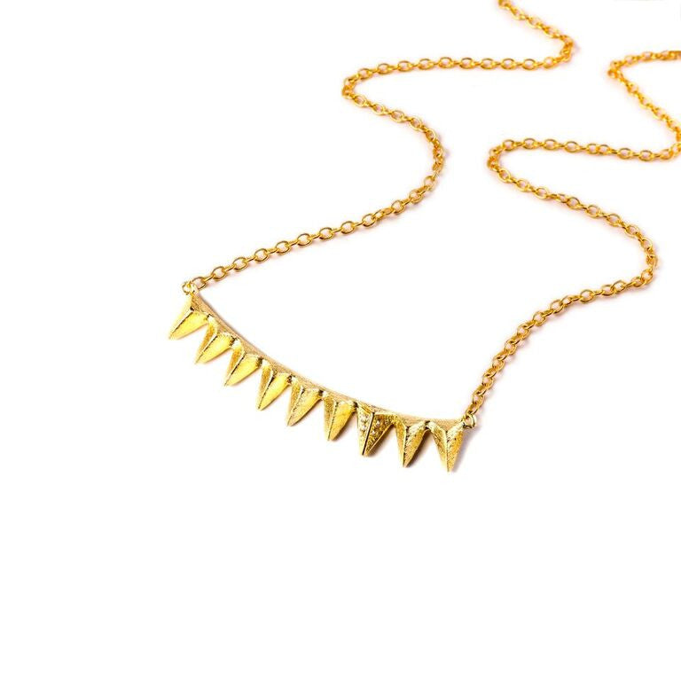 Mantra Multi Triangle Necklace with Swarovski crystals - gold