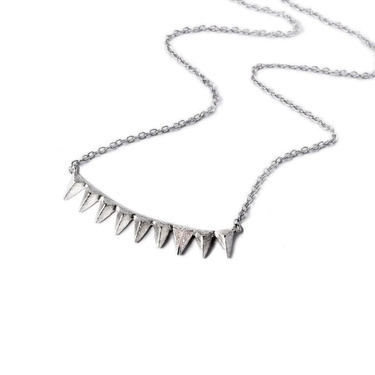 Mantra Multi Triangle Necklace with Swarovski crystals - rhodium
