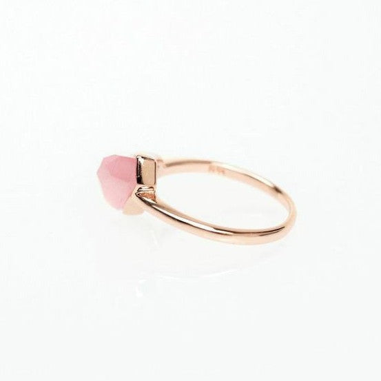 Lattice Boyfriend Ring with Pink Cat's Eye