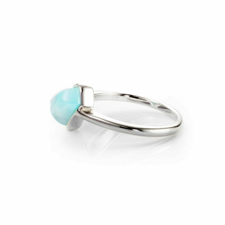 Lattice Boyfriend Ring with Blue Cat's Eye