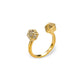 Mantra Open Cube Ring with Swarovski Crystals, Gold plate