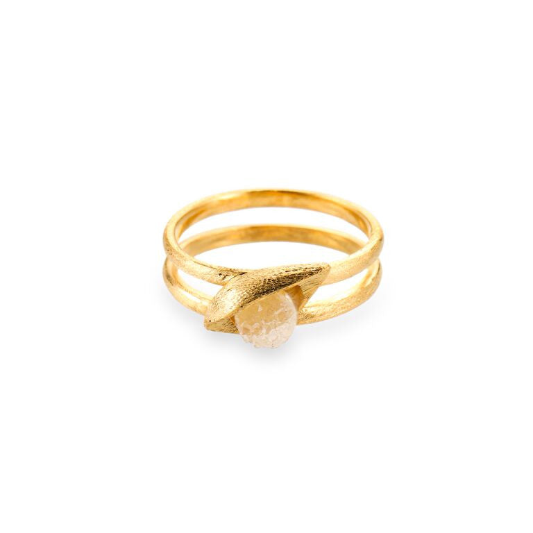 Mantra Buddha Eye Ring with Druzy - gold