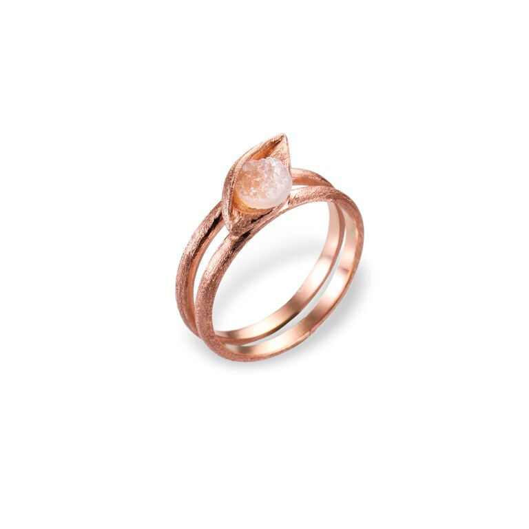 Mantra Buddha Eye Ring with Druzy - rose gold