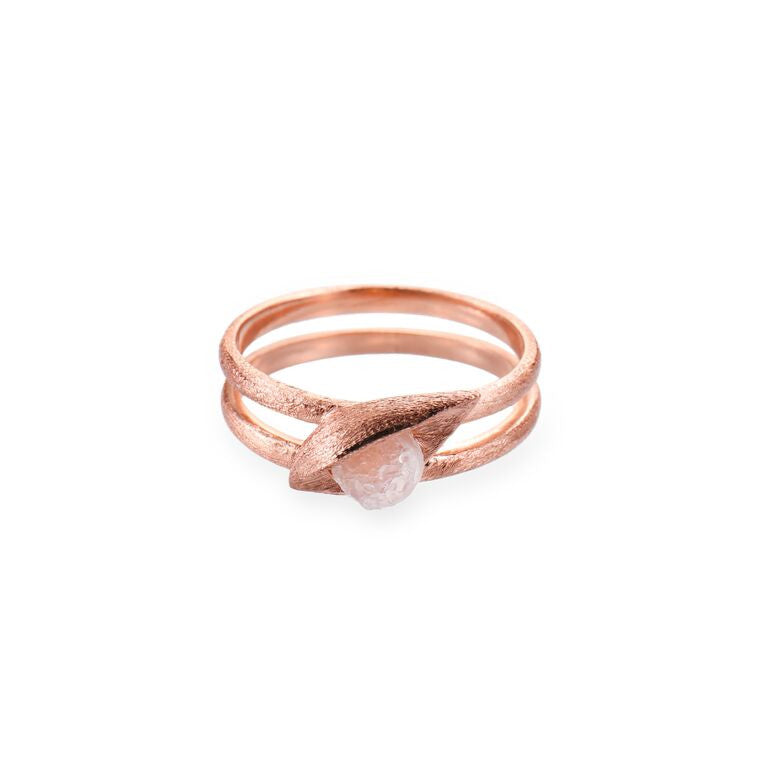 Mantra Buddha Eye Ring with Druzy - rose gold