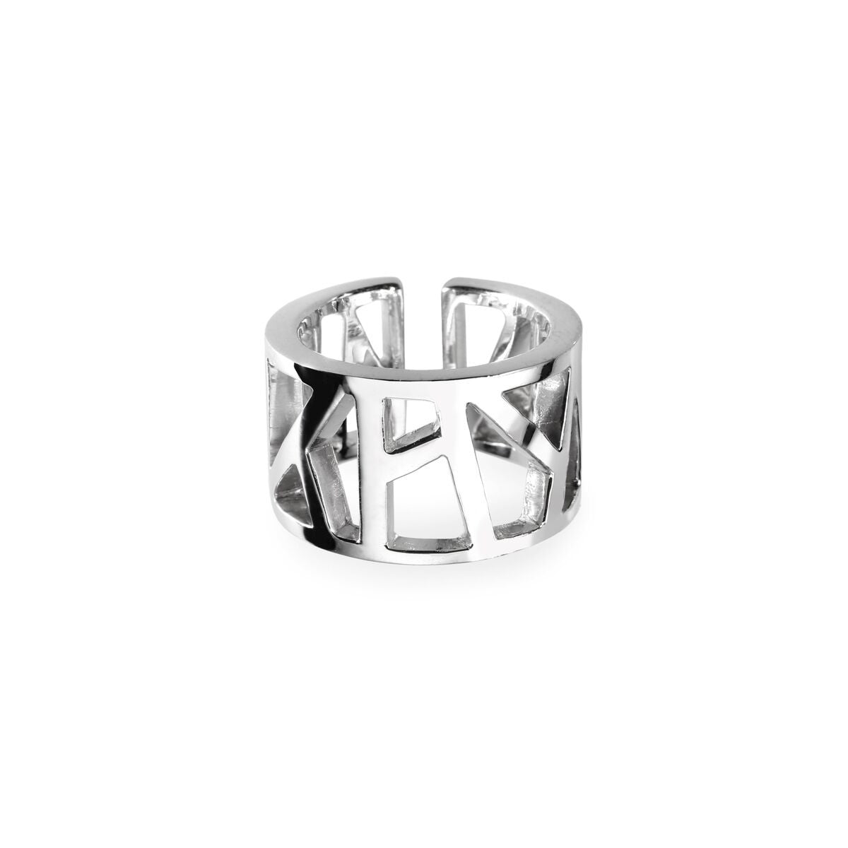 Lattice Open Unisex Ring rhodium