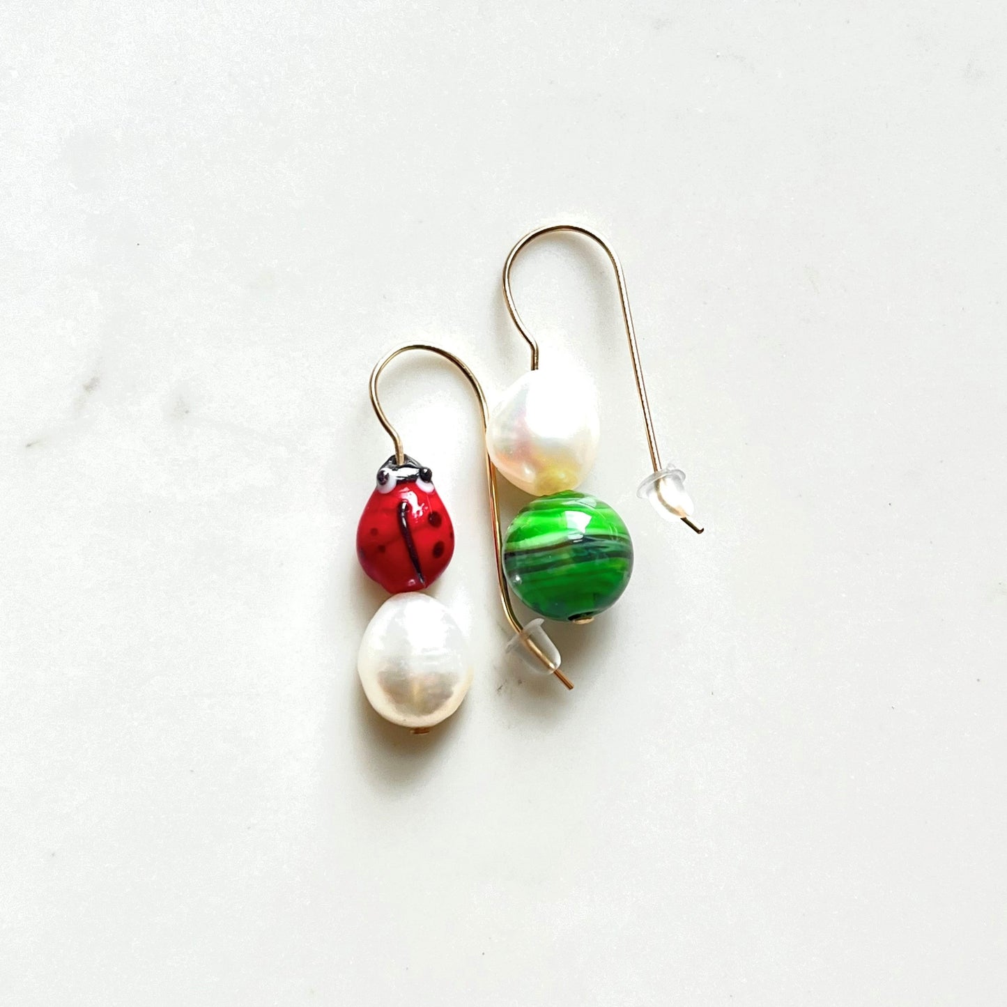 Ladybug Pearl Earring