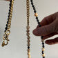 Marcus Champagne Pearls, Hematite and 18K plated Steel Cuban Chains