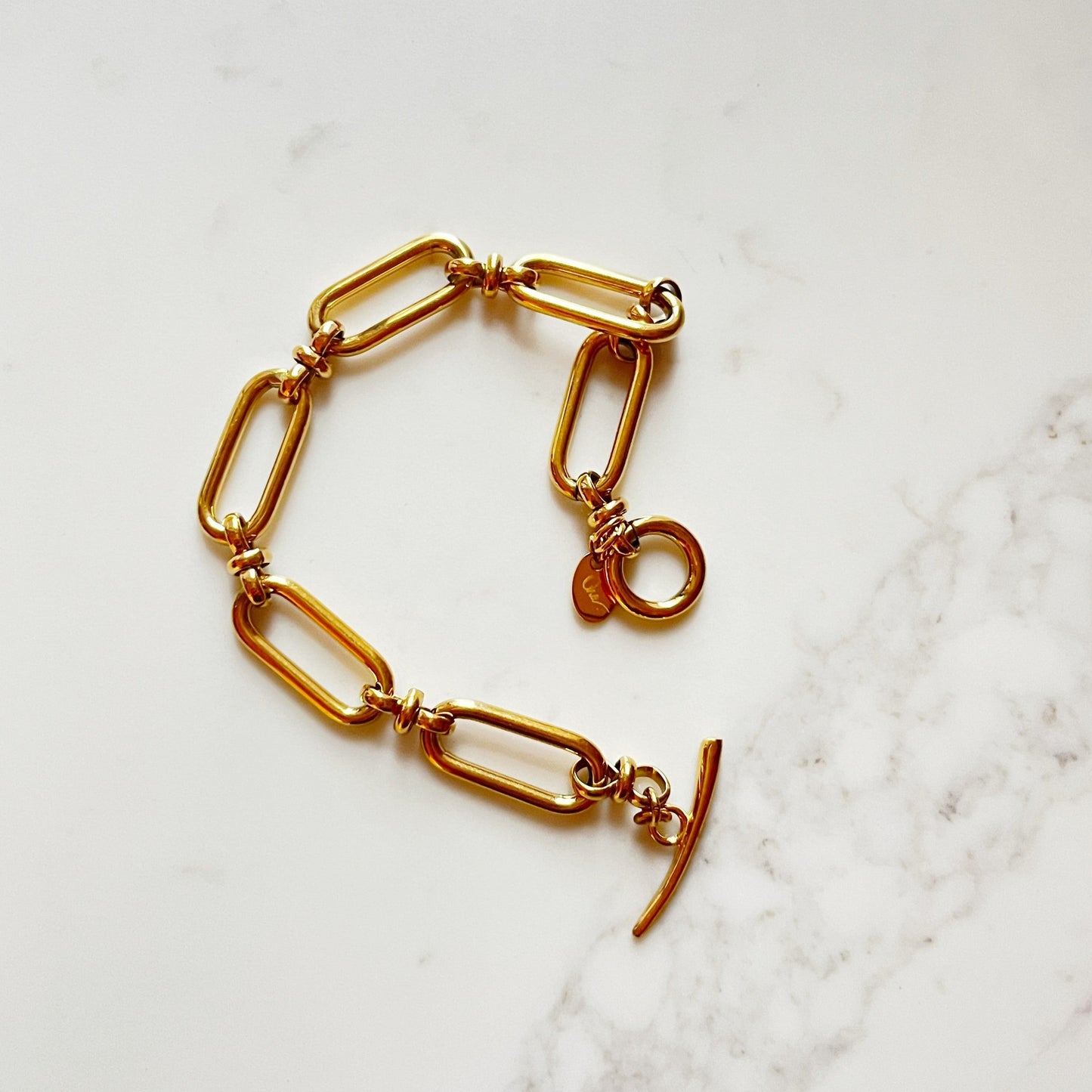 OC Chains Paperclip and knots Gold bracelet
