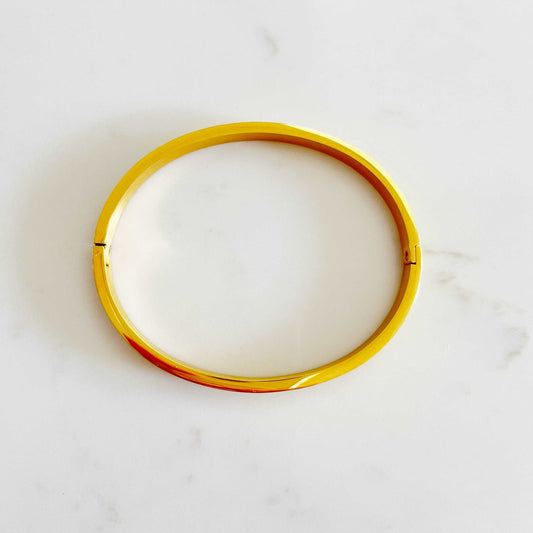 Ona Chan Jewelry Dylan Steel Oval Cuff gold 4mm