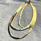 Ona Chan Jewelry adjustable Dylan Triple Herringbone necklace in 18k plated gold