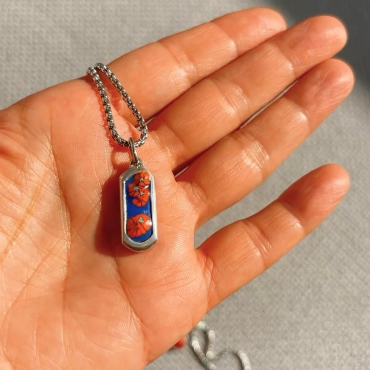 Ona chan Jewelry mini Millefiori enamel beads flower dog tag