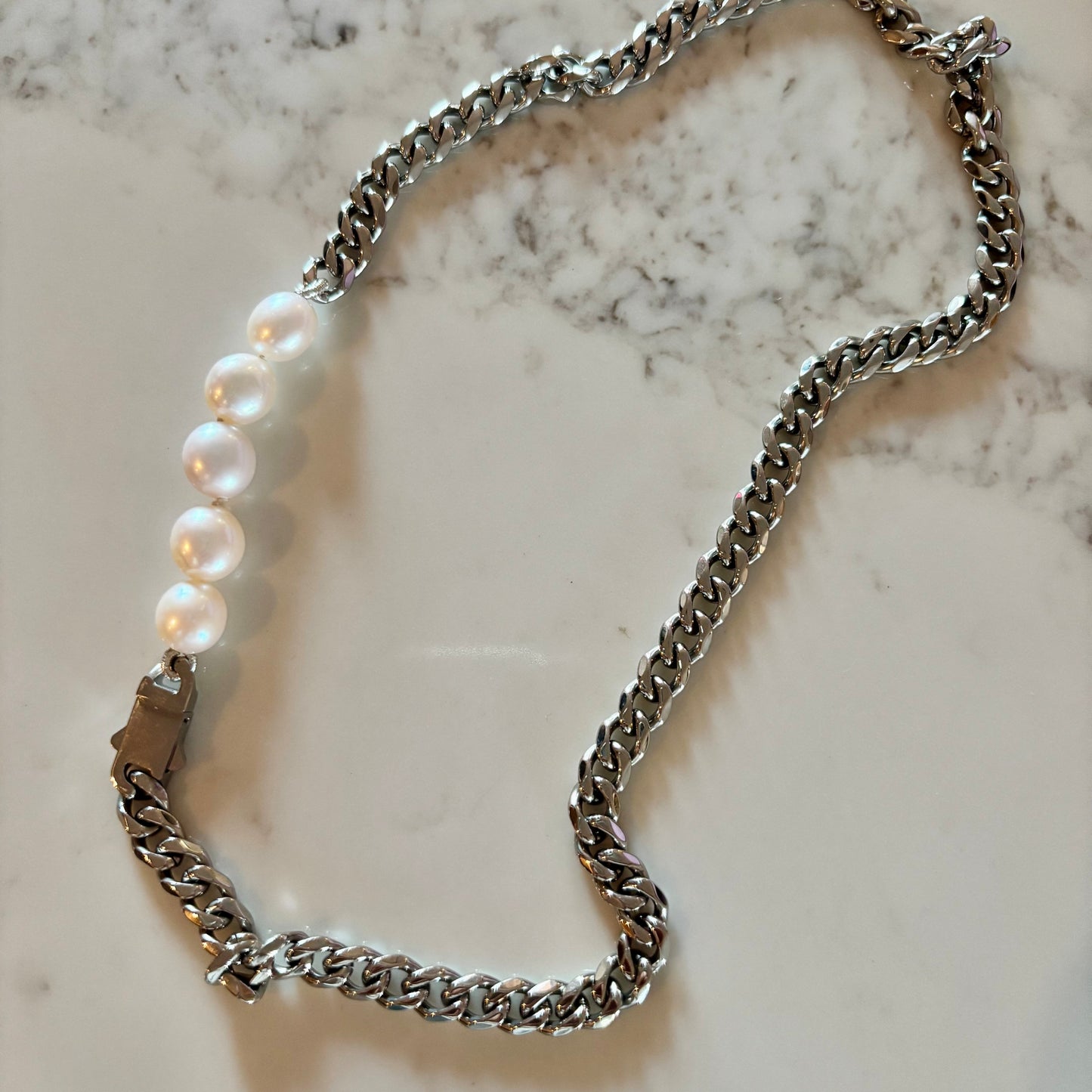 Reagan Chains with Freshwater Baroque Pearls
