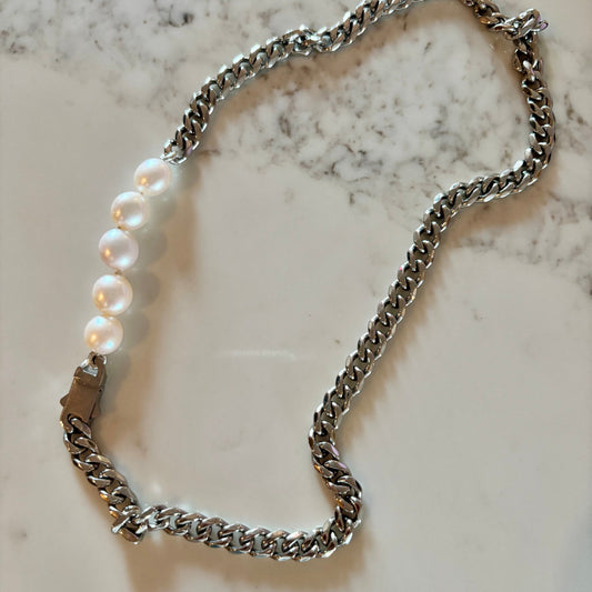 Reagan Chains with Freshwater Baroque Pearls