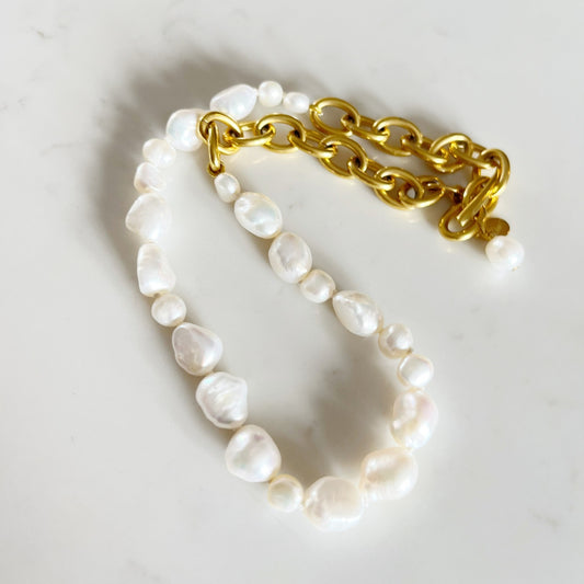 Anastazia mix baroque and button freshwater pearls