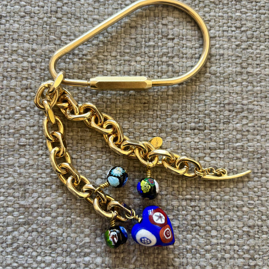 Sofia Vintage millefiori beads bag charm convertible to bracelet