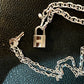 Vintage H Lock and Key with Riley Chains on black Ona Chan Jewelry 