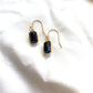 Isabel Emerald Cut Earrings - Black Agate