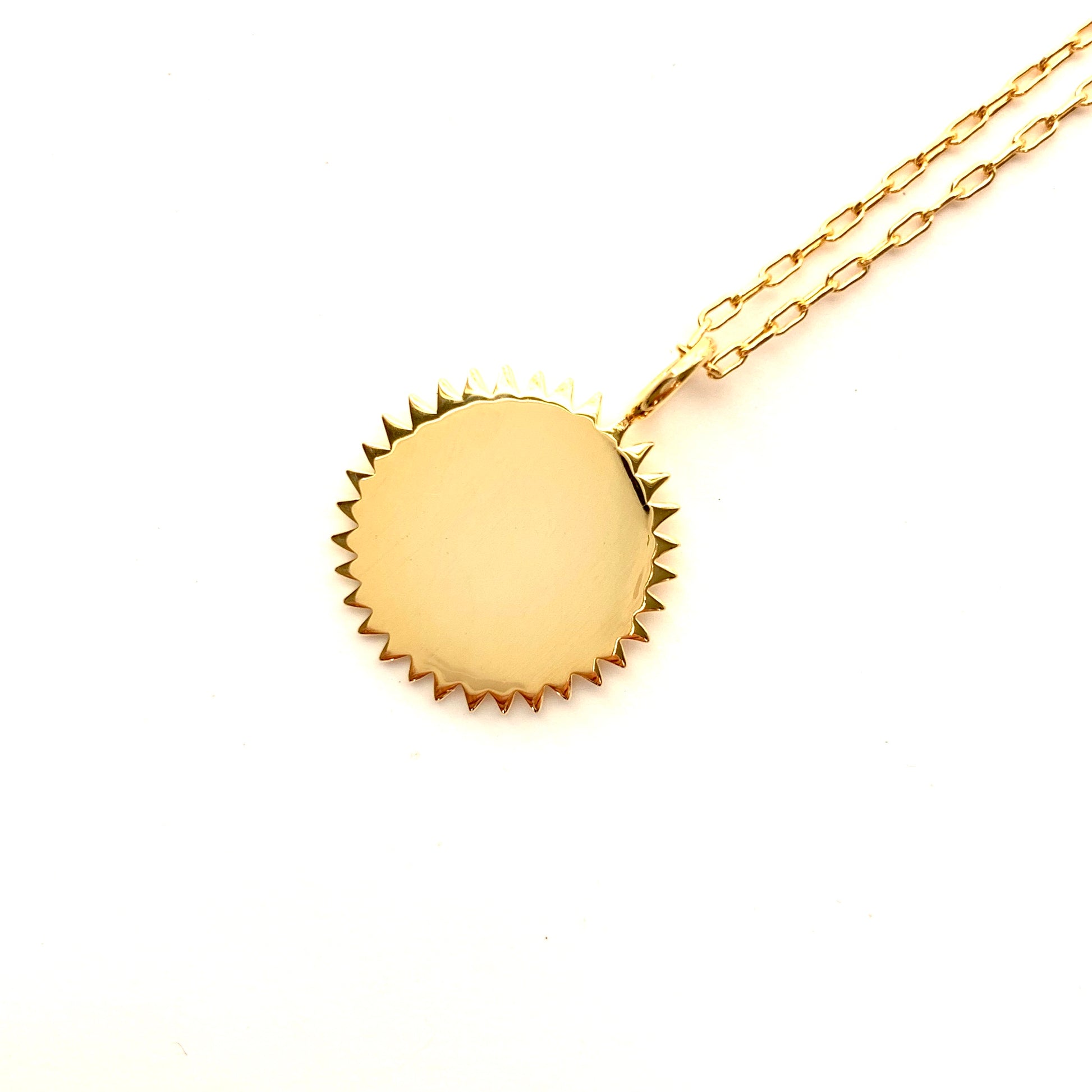 Sunburst with Mini Rays in gold plate with rectangle chain