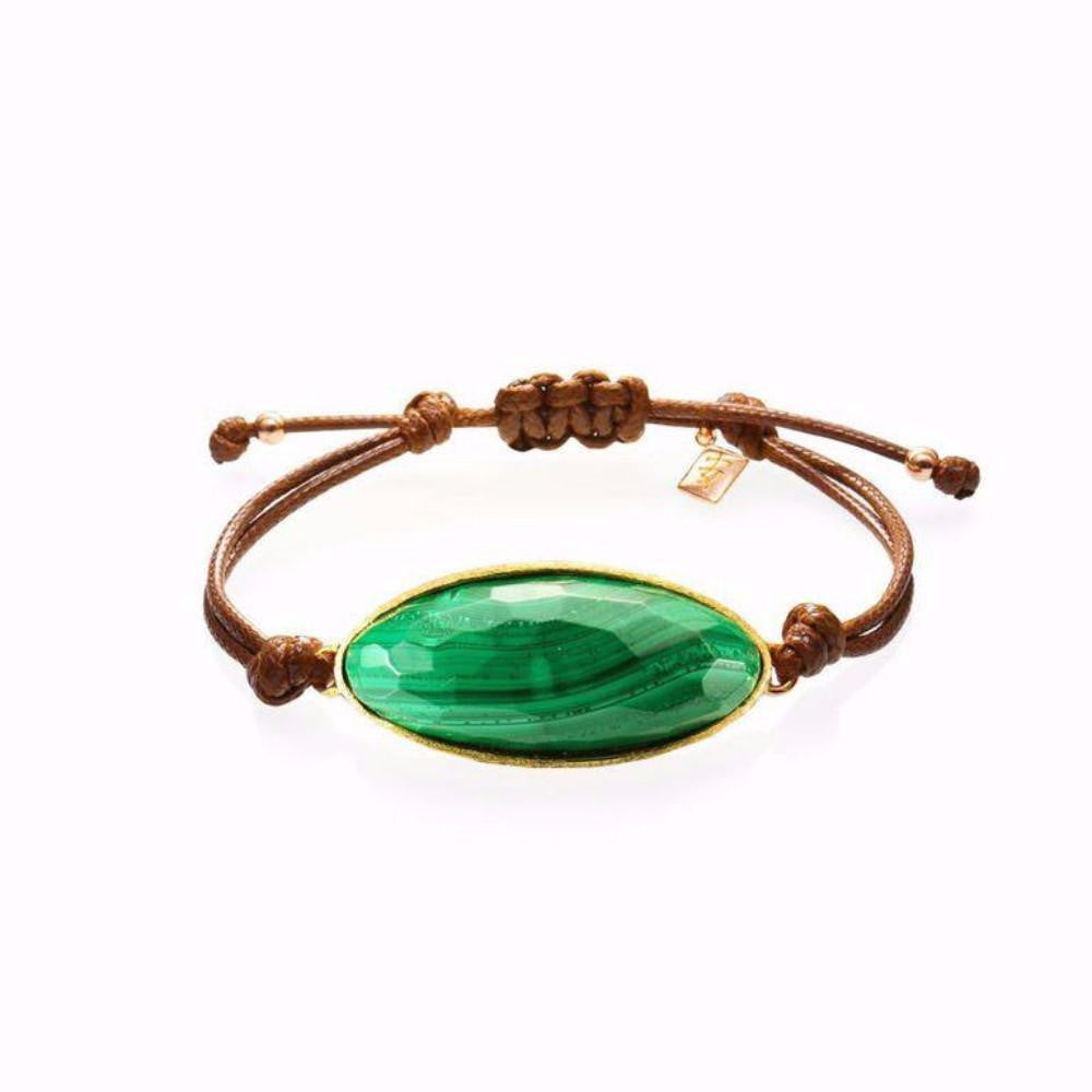 Lattice Corded Bracelet - malachite