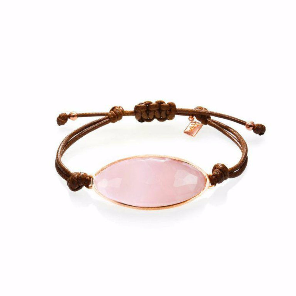Lattice Corded Bracelet - rose quartz