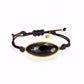 Lattice Corded Bracelet - black agate with gold