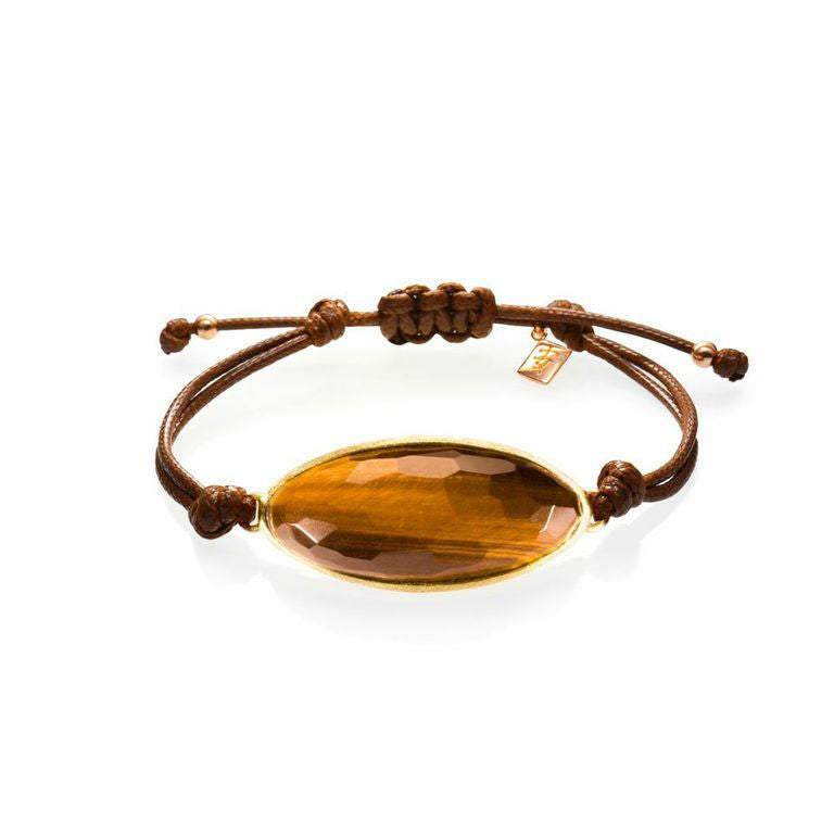 Lattice Corded Bracelet - tiger's eye 