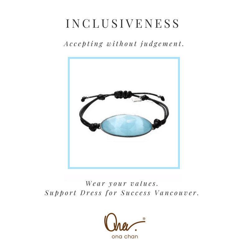 Inclusiveness Blue Cat's Eye Resin Values Bracelet