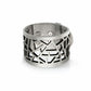 Lattice Leather Laser Cut Bracelet - Metallic Silver