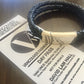 Bracelet - Unisex Leather Braided Bracelet With Steel Clasp And Charm on Tickets