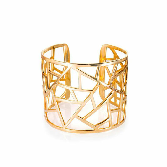 Lattice Large Cuff - gold plate