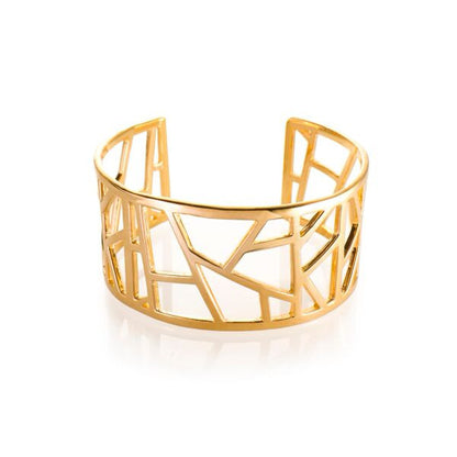 Lattice Medium Cuff - gold plate